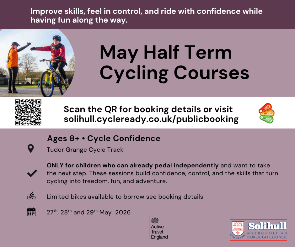 Sustainable Travel May Half Term Cycling Confidence Course Poster