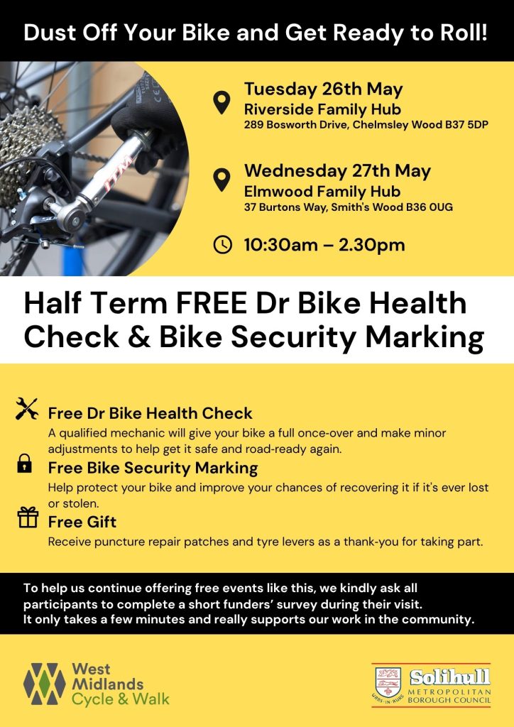 Free Dr Bike Health Check & Bike Security Marking Poster