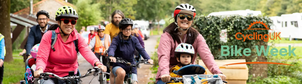 Cycling UK Bike Week Promotion Banner - with images of cyclists